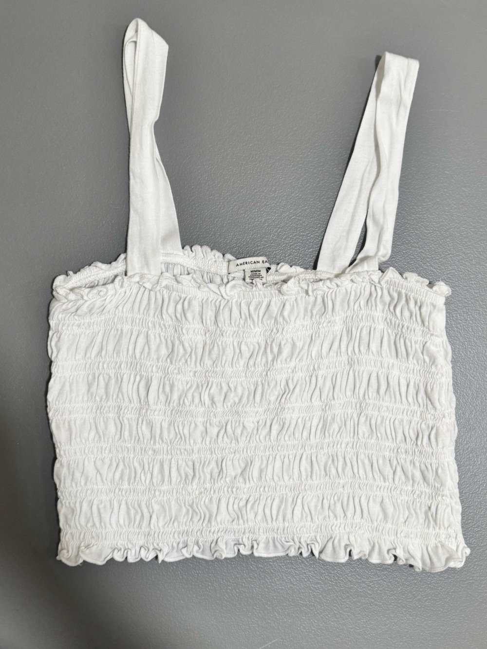 AE Cropped Smocked Tank Top with Wide Straps - Picture 3 of 11